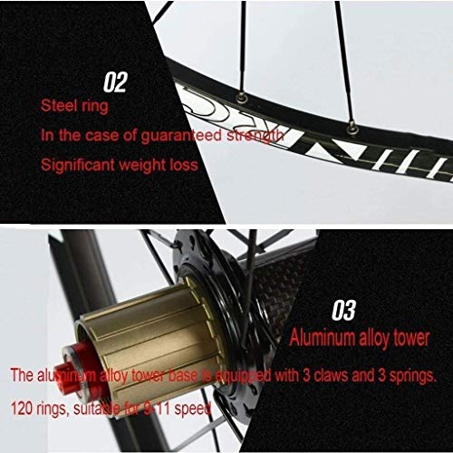 Ruedas De Bicicleta,llantas bicicleta Rueda de bicicleta de 26 / 27,5 pulgadas Juego de ruedas de bicicletas MTB de doble pared de llantas de aluminio fresado trilateral Hub de carbono del freno de di