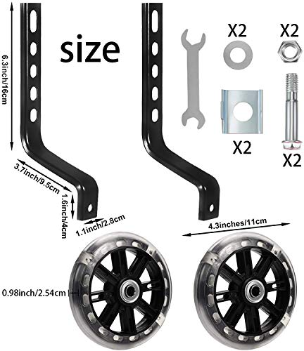 Ruedines de Entrenamiento para Bicicleta Infantil, Bicicleta Infantil Ruedines, Ruedines Bicicleta, Ruedines, Ruedas Estabilizadoras (Negro)