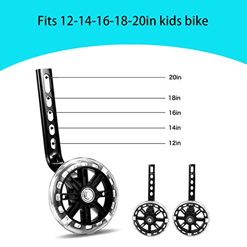 Ruedines de Entrenamiento para Bicicleta Infantil, Bicicleta Infantil Ruedines, Ruedines Bicicleta, Ruedines, Ruedas Estabilizadoras (Negro)