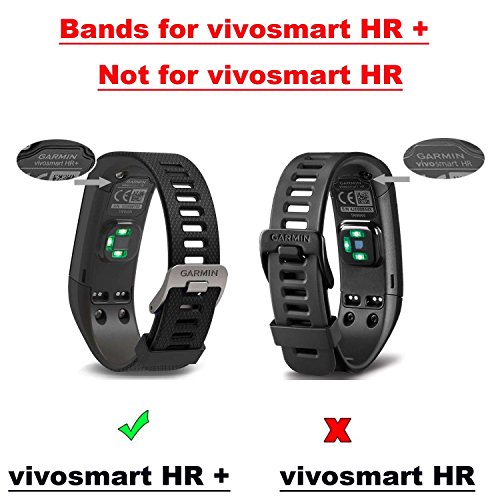 Ruentech Reemplazo Banda de silicona suave bandas correas Pulseras compatible con garmin Vivosmart HR + Smartwatch accesorios, negro