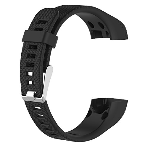 Ruentech Reemplazo Banda de silicona suave bandas correas Pulseras compatible con garmin Vivosmart HR + Smartwatch accesorios, negro