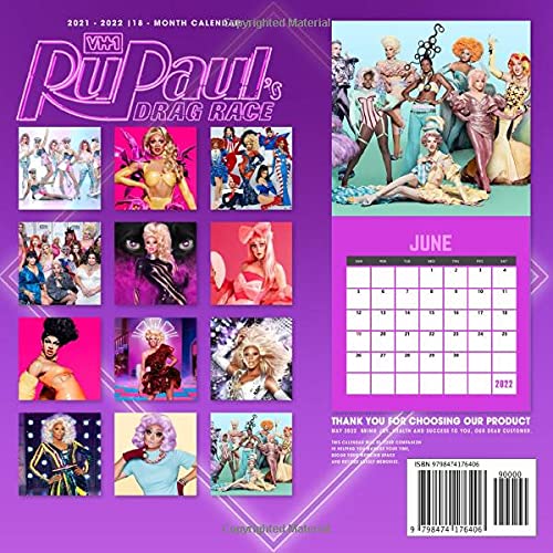 RuPaul's Drag Race Calendar 2022: 2021-2022 Calendar planner - 18 months - movie tv series films Gifts boys girls kids and all Fans