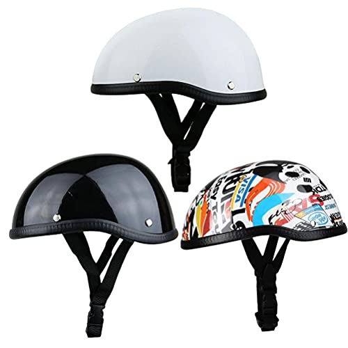 RUSTOO Casco de Motocicleta Vintage de Cara Abierta, Ligero, Retro, de Media Cara, para Bicicleta, para Scooter de Verano, Motocicleta, Bicicleta para Hombres y Mujeres