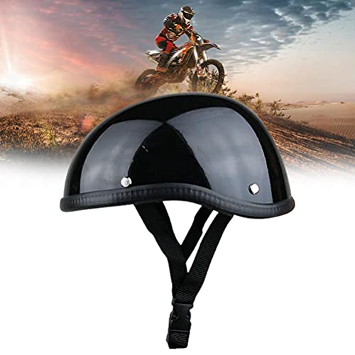 RUSTOO Casco de Motocicleta Vintage de Cara Abierta, Ligero, Retro, de Media Cara, para Bicicleta, para Scooter de Verano, Motocicleta, Bicicleta para Hombres y Mujeres