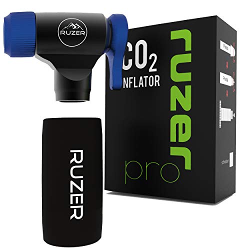 RUZER© Inflador rápido y fácil Presta & Schrader válvula compatible para bicicleta bomba 12 g, 16 g, 20 g y 25 g