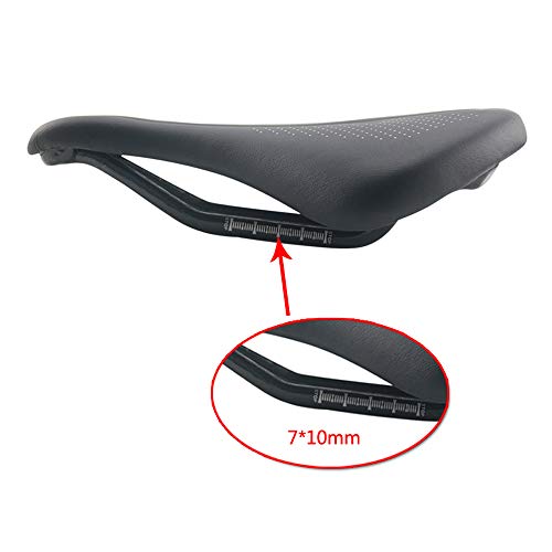 RXL SL sillines Bicicleta, MTB sillín de Cuero de Bicicleta 3k monturas de Fibra de Carbono 7 * 10 mm Asiento Delantero Estera de Bicicleta de montaña sillín de Gel de Cuero Suave(245 * 150mm)