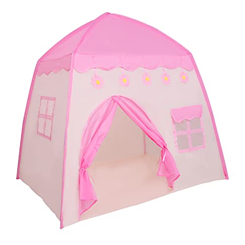 S SMAUTOP Tienda de campaña Infantil, Tienda para Niños, Carpa Infantil, Castillo de la Princesa, Pop Up, Regalo para Niños, para Interior y Exterior, Rosa(51x51x39 Pulgadas)