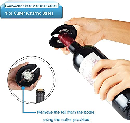 Sacacorchos Eléctrico - LOUISWARE Recargable Automático Abridor de Botellas de Vino, Acero Inoxidable Profesional Abrelatas de Vino Set con Cortador de Hoja