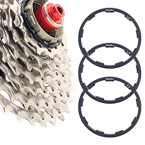 SacJkt Espaciadores de Cassette de Bicicleta, Arandela del Volante, 3 Piezas de Arandela de Soporte Inferior de Aleación de Aluminio para Bicicleta de Carretera de Montaña (1/1,5/2 mm)