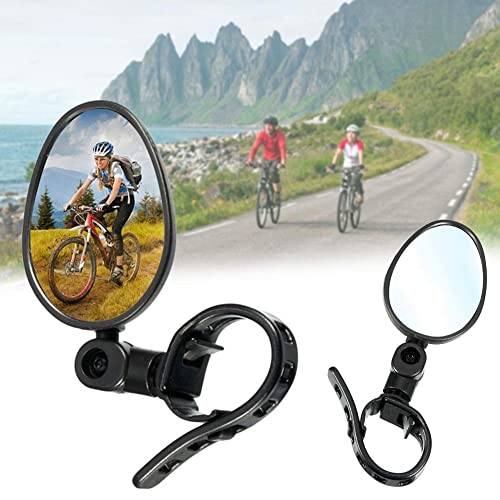 SacJkt Espejo Retrovisor de Bicicleta, 2 Piezas Espejos de Bicicleta 360 Grados Giran Ajustable montado Acrílico Espejo Convexo para Bicicleta de Montaña Carretera y Silla Electrico Patinete