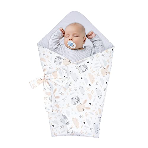 Saco de Dormir para bebé - Manta de niño pequeño de Dormir, Todo el año, Saco Reversible para Envolver Búhos - Algodón Gris