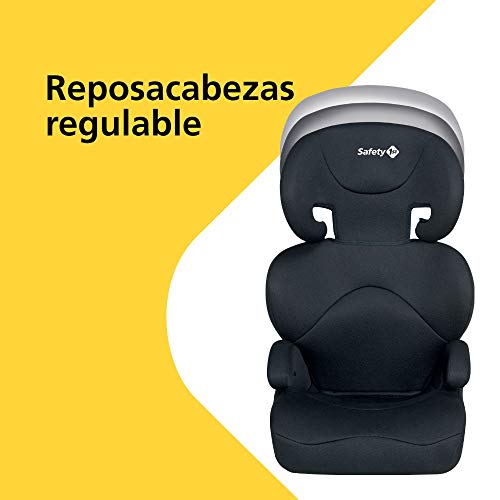 Safety 1st Road Safe Silla de Coche Grupo 2/3, Reclinable en 2 Posiciónes, Fácil y Rápida de Instalar con Cinturón de Seguridad, Full Black (negro)