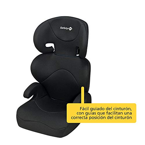 Safety 1st Road Safe Silla de Coche Grupo 2/3, Reclinable en 2 Posiciónes, Fácil y Rápida de Instalar con Cinturón de Seguridad, Full Black (negro)