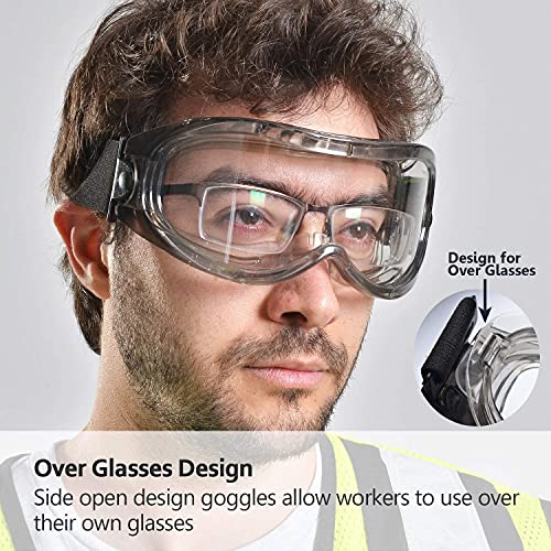 SAFEYEAR Laboratorio Gafas Protectoras de Seguridad de Obra gafas proteccion [Cinta ajustable] SG007 con Lentes Policarbonatos Protección contra Impacto Soldadura Laboral Graduadas Trabajo