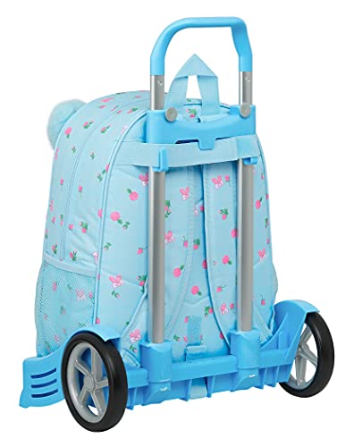 Safta Mochila 180 Espalda Ergonómica con Carro Evolution de Nanana, 330x140x420 mm, Azul Claro