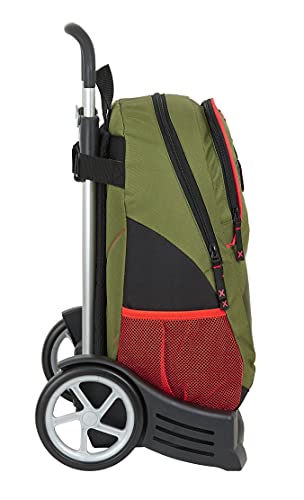 Safta Mochila Espalda Ergonómica con Carro Evolution de Munich Dynamo, 320x160x440 mm, Verde