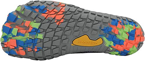 SAGUARO Barefoot Zapatillas de Trail Running Niños Niñas Minimalistas Zapatos de Deporte Antideslizantes Calzado Descalzos para Fitness Caminar Correr en Asfalto Montaña Senderismo Agua, Morado, 28 EU