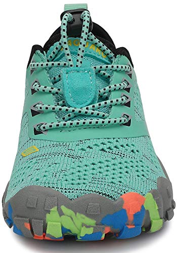 SAGUARO Barefoot Zapatillas de Trail Running Niños Niñas Minimalistas Zapatos de Deporte Antideslizantes Calzado Descalzos para Fitness Caminar Correr en Asfalto Montaña Senderismo Agua, Verde, 27 EU