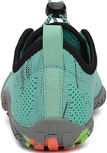 SAGUARO Barefoot Zapatillas de Trail Running Niños Niñas Minimalistas Zapatos de Deporte Antideslizantes Calzado Descalzos para Fitness Caminar Correr en Asfalto Montaña Senderismo Agua, Verde, 27 EU