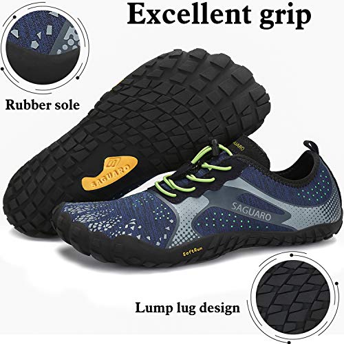 SAGUARO Barefoot Zapatos de Trail Running Hombre Mujer Minimalistas Escarpines Zapatillas de Deportes Acuáticos Secado Rápido para Exterior Interior, Azul 43