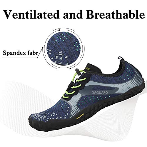 SAGUARO Barefoot Zapatos de Trail Running Hombre Mujer Minimalistas Escarpines Zapatillas de Deportes Acuáticos Secado Rápido para Exterior Interior, Azul 43