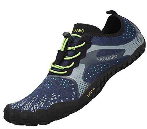 SAGUARO Barefoot Zapatos de Trail Running Hombre Mujer Minimalistas Escarpines Zapatillas de Deportes Acuáticos Secado Rápido para Exterior Interior, Azul 43