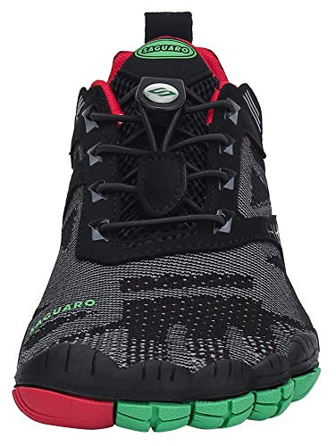 SAGUARO Hombre Mujer Barefoot Zapatillas de Trail Running Zapatos Minimalista de Deporte Cómodas Ligeras Calzado de Correr en Montaña, Rojo 44 EU