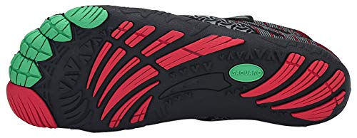 SAGUARO Hombre Mujer Barefoot Zapatillas de Trail Running Zapatos Minimalista de Deporte Cómodas Ligeras Calzado de Correr en Montaña, Rojo 44 EU