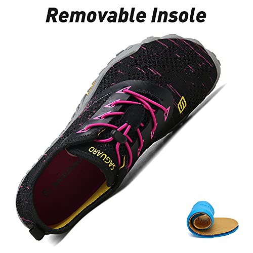 SAGUARO Hombre Mujer Minimalistas Zapatillas de Deporte Trail Running Calzado Caminar Cómodas Senderismo Ciclismo Ligeras Deportivas Andar Trekking Montaña Agua Exterior Interior(052 Rosado, 38 EU)