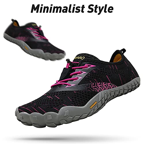 SAGUARO Hombre Mujer Minimalistas Zapatillas de Deporte Trail Running Calzado Caminar Cómodas Senderismo Ciclismo Ligeras Deportivas Andar Trekking Montaña Agua Exterior Interior(052 Rosado, 38 EU)