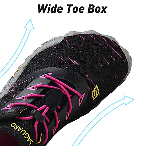 SAGUARO Hombre Mujer Minimalistas Zapatillas de Deporte Trail Running Calzado Caminar Cómodas Senderismo Ciclismo Ligeras Deportivas Andar Trekking Montaña Agua Exterior Interior(052 Rosado, 38 EU)