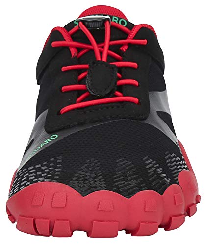 SAGUARO Hombre Mujer Zapatos Minimalistas Comodas Respirable Zapatillas de Trail Running Ligeras Calzado Barefoot Antideslizante para Gimnasio Fitness Senderismo Montaña, Rubi Rojo 41 EU