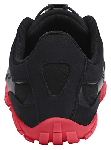 SAGUARO Hombre Mujer Zapatos Minimalistas Comodas Respirable Zapatillas de Trail Running Ligeras Calzado Barefoot Antideslizante para Gimnasio Fitness Senderismo Montaña, Rubi Rojo 41 EU