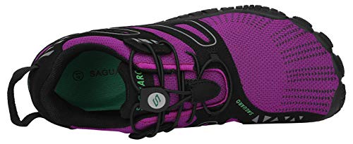 SAGUARO Mujer Barefoot Zapatillas de Trail Running Zapatos Minimalista de Deporte Cómodas Ligeras Calzado de Correr en Montaña, Iris Morado 38 EU