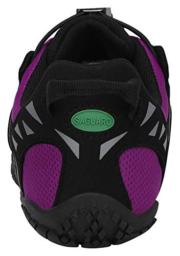 SAGUARO Mujer Barefoot Zapatillas de Trail Running Zapatos Minimalista de Deporte Cómodas Ligeras Calzado de Correr en Montaña, Iris Morado 38 EU