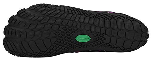 SAGUARO Mujer Barefoot Zapatillas de Trail Running Zapatos Minimalista de Deporte Cómodas Ligeras Calzado de Correr en Montaña, Iris Morado 38 EU