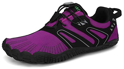 SAGUARO Mujer Barefoot Zapatillas de Trail Running Zapatos Minimalista de Deporte Cómodas Ligeras Calzado de Correr en Montaña, Iris Morado 38 EU