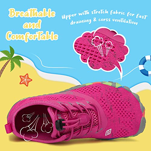 SAGUARO Zapatillas de Trail Niñas Calzado Descalzos Niños Zapatillas de Deporte Fitness Correr en Asfalto Transpirables Minimalistas Barefoot Zapatos Senderismo Antideslizantes Exterior Rosa 31 EU