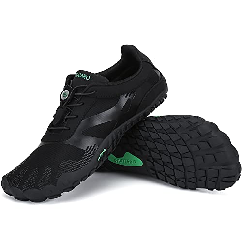 SAGUARO Zapatillas Minimalistas Hombre Mujer Zapatillas de Trail Respirables Zapatillas de Barefoot Ligera Escarpines de Agua Zapatos Running Stil: A Negro Gr.43