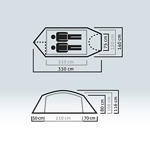 Salewa Sierra Leone II Tienda Domo de Doble Pared para 2 Personas, 3 Estaciones, Gris Claro/Cactus, Talla Única