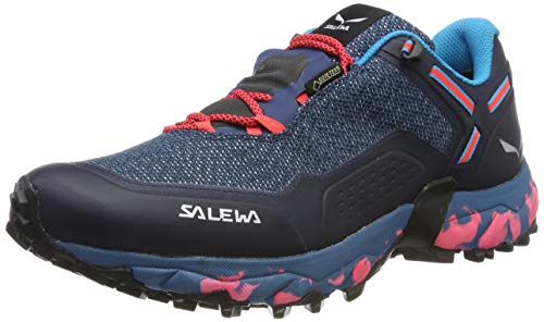 Salewa WS Speed Beat Gore-TEX Zapatillas de trail running, Patriot Blue/Fluo Coral, 38.5 EU