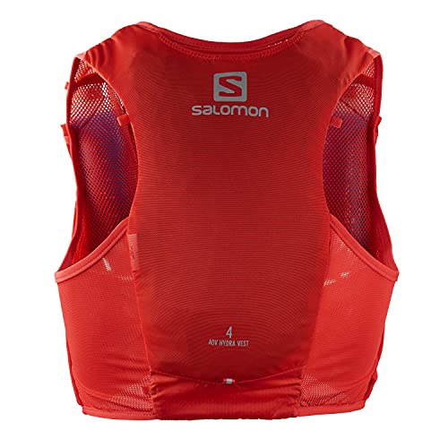 Salomon ADV Hydra Vest 4 Chaleco de hidratación 4L, 2 Botellas SoftFlask 500 ml Incluidas, Unisex Adulto, Rojo (Fiery Red), XL