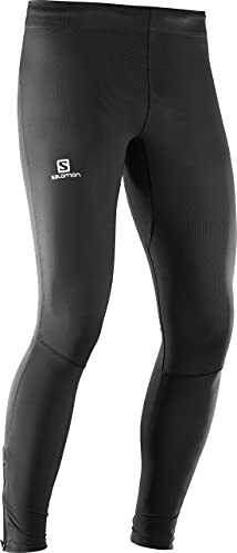 Salomon Agile Long Tight - Mallas de hombre con AdvancedSkin ActiveDry y 4-Way Stretch para running Hombre, Negro (Black), S