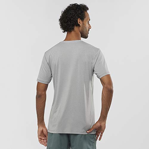 Salomon Agile Training Tee Camiseta Deportiva De Manga Corta Hombre, Gris (Alloy/Heather), M