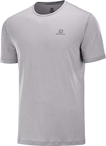 Salomon Agile Training Tee Camiseta Deportiva De Manga Corta Hombre, Gris (Alloy/Heather), M