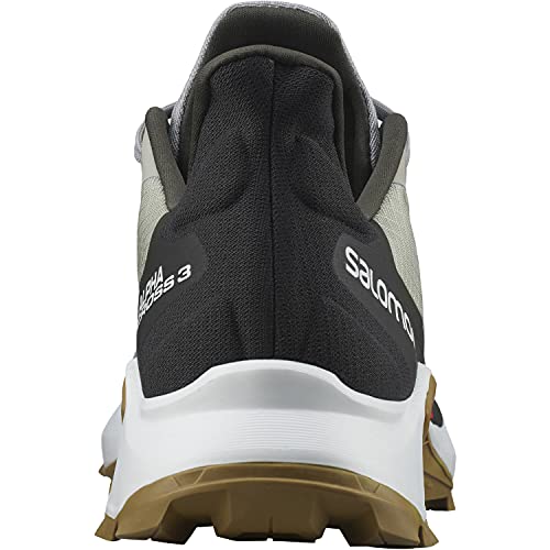 Salomon Alphacross 3 Hombre Zapatos de trail running, Verde (Wrought Iron/White/Cumin), 42 EU