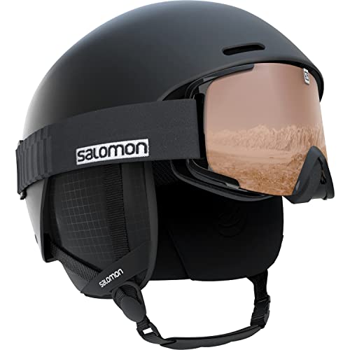 Salomon Brigade Casco de esquí y Snowboard para Hombre, Carcasa ABS, Interior de Espuma EPS 4D, Negro (Black), L (59-62 cm)