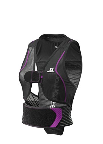 Salomon Flexcell Women Protección dorsal de esquí para mujer, Ajustable, MotionFit, Transpirable, Talla M, Negro/Violeta, L39139200