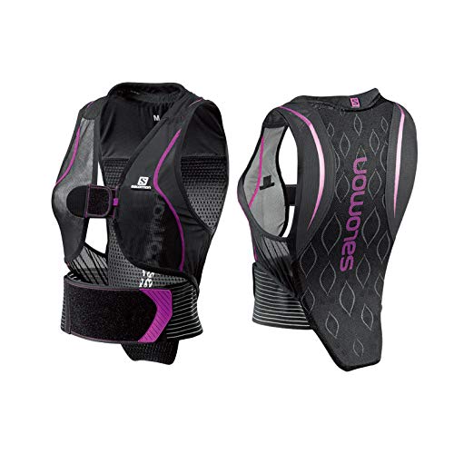 Salomon Flexcell Women Protección dorsal de esquí para mujer, Ajustable, MotionFit, Transpirable, Talla M, Negro/Violeta, L39139200