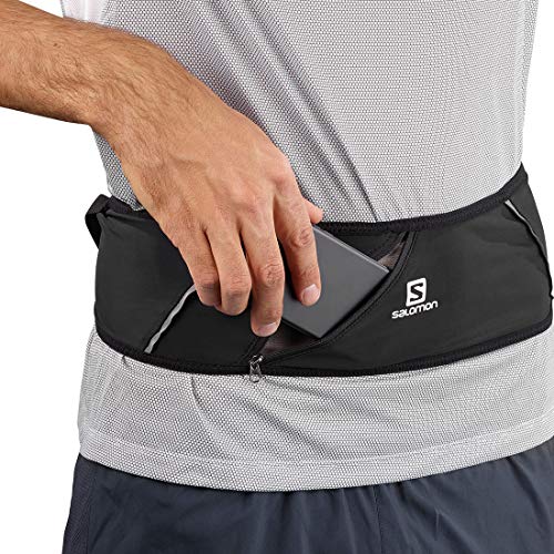 Salomon PULSE BELT Riñonera de hidratación, Práctica y cómoda, Incluye botella, Negro, XS